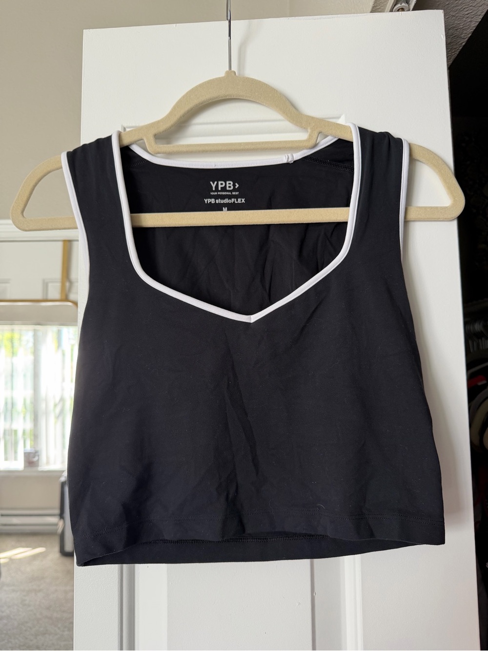 Abercrombie & Fitch Black Workout Tank with White Trim